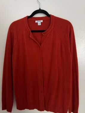 House of Hampton Red Crewneck Cardigan